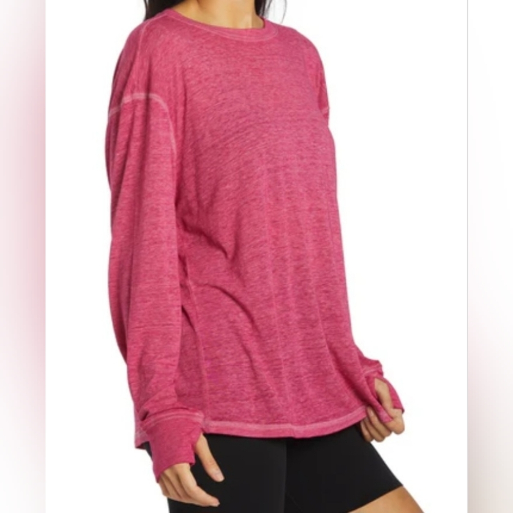 Free People Movement Small Top Oversized Hot Pink Keep Rolling Thumb